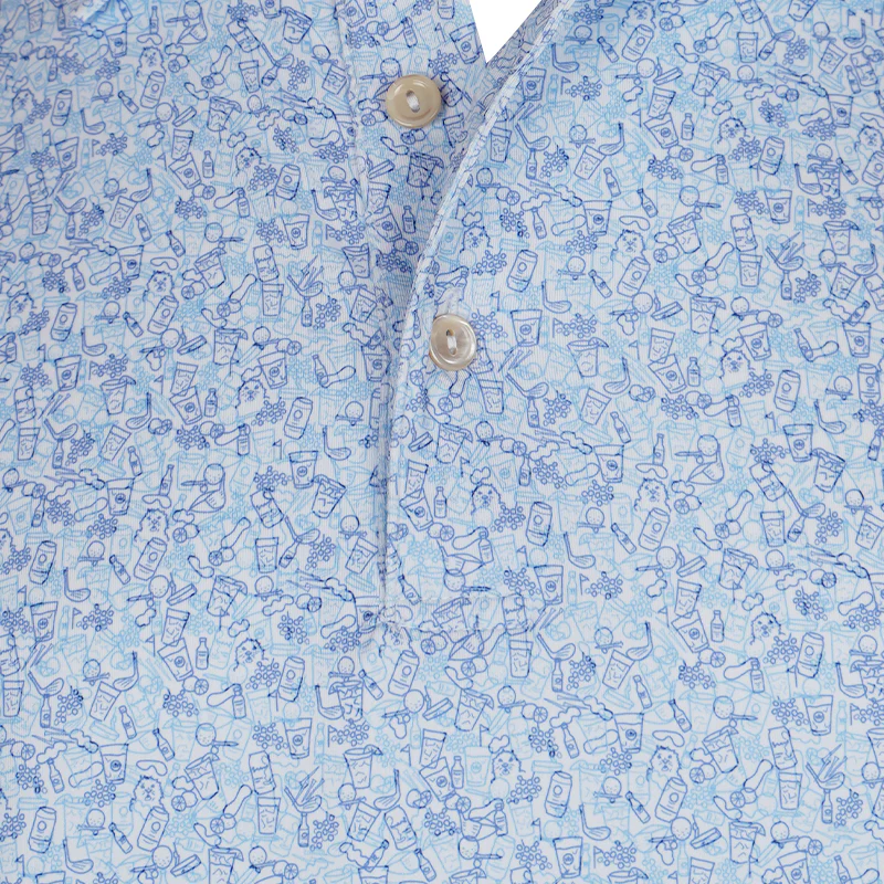 PETER MILLAR Dazed Performance Jersey Men's Polo (White/Bonnet) - Image 3