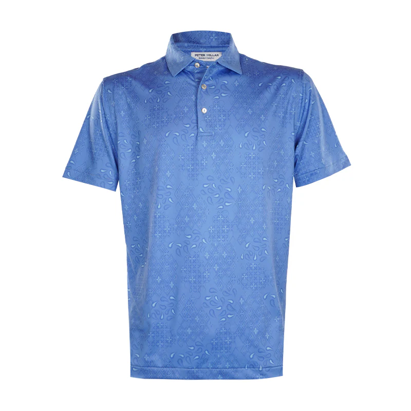 PETER MILLAR Geo Paisley Performance Jersey Men's Polo (Bonnet)