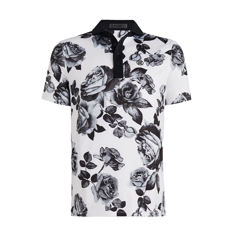 GFORE Floral Tech Men's Jersey Polo (Snow)