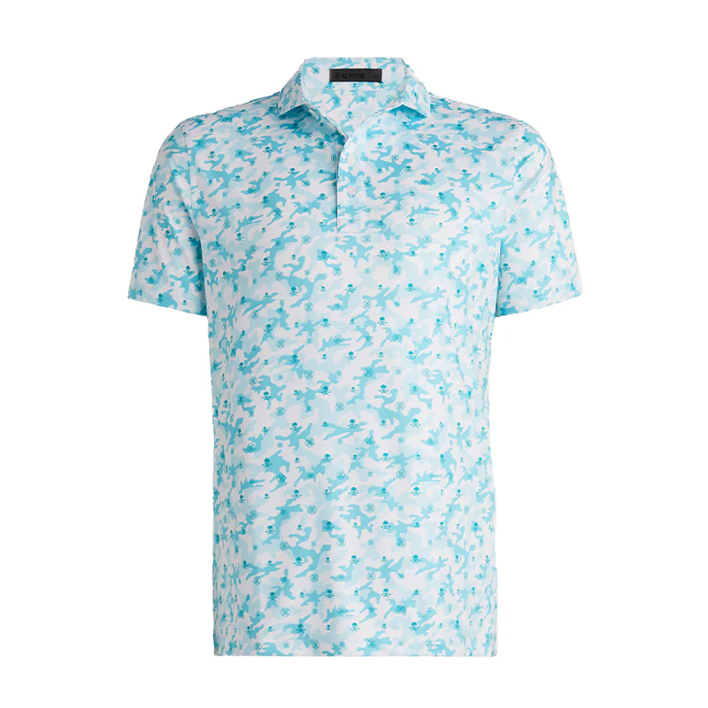 GFORE Mapped Camo Men's Jersey Polo (Emerald)