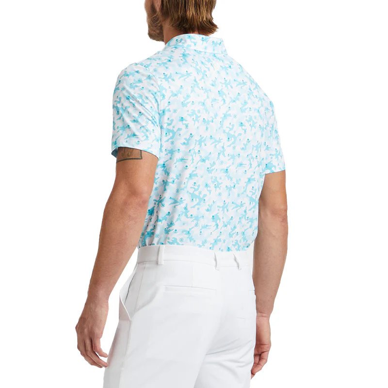 GFORE Mapped Camo Men's Jersey Polo (Emerald) - Image 2