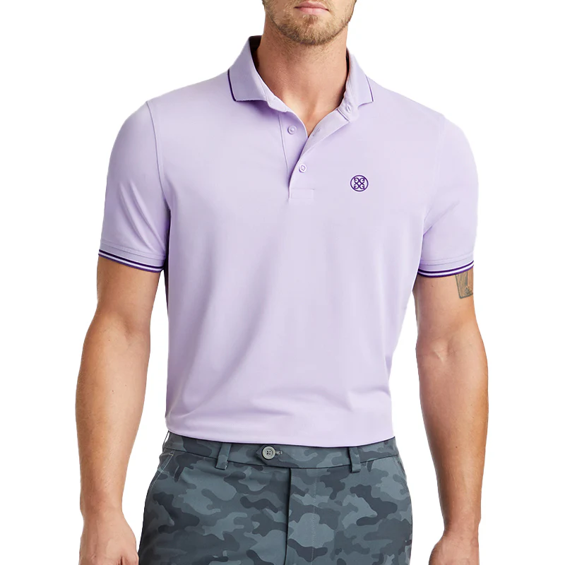 GFORE Rib Collar Tech Piqu? Modern Spread Collar Men's Polo (Aura) - Image 3