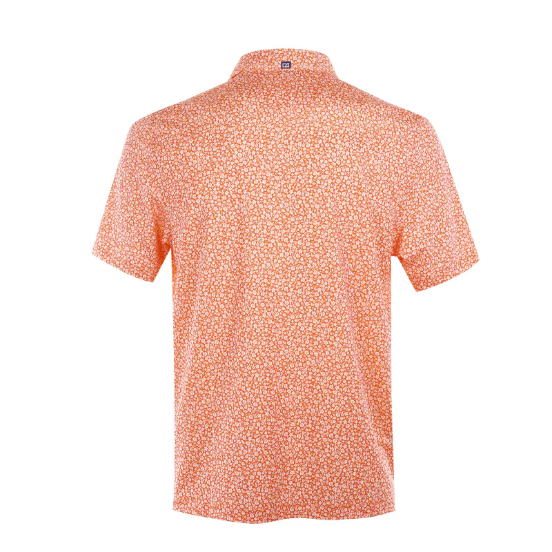 CUTTER & BUCK Pike Eco Flora Print Men's Polo (College Orange) - Image 2