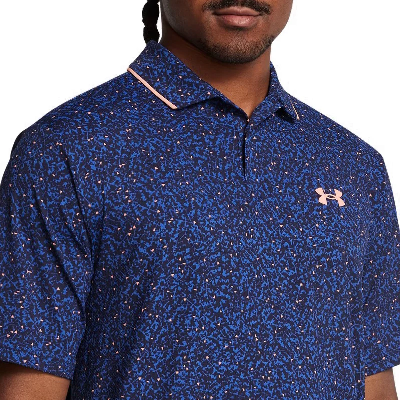UNDER ARMOUR Iso-Chill Edge Men's Polo (Blue/Orange) - Image 3