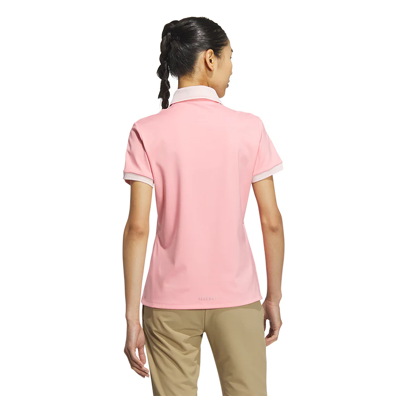 ADIDAS 3-Stripes HEAT.RDY Short Sleeve Women's Polo (Pink) - Image 2