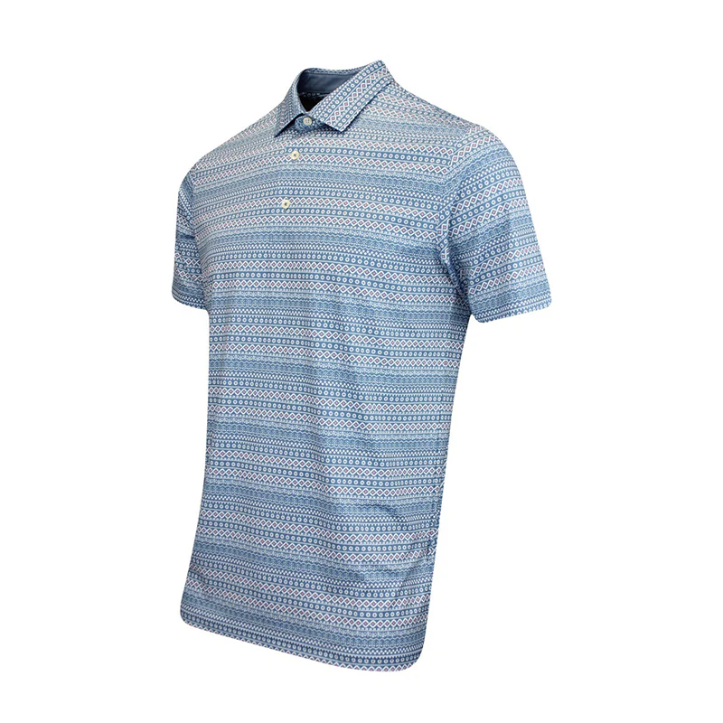 PUMA Fair Isle Micro Print Men's Polo (Blue) - Image 3