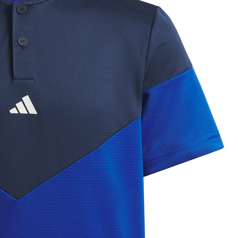 ADIDAS HEAT.RDY Sport Collar Boy's Polo (Blue) - Image 3