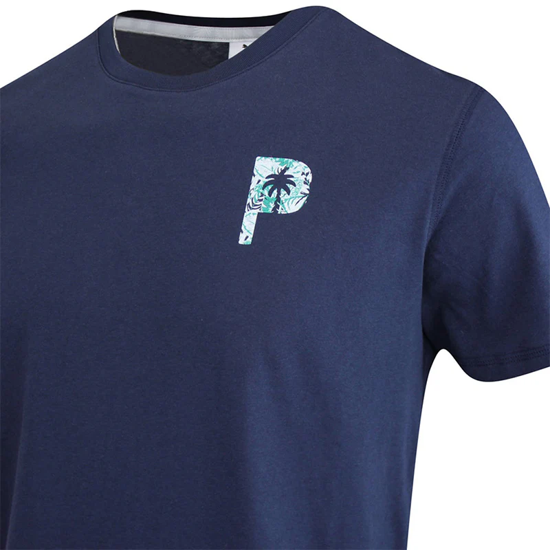 PUMA x PTC Glitch Graphic Men's T-Shirt (Deep Navy) - Image 4