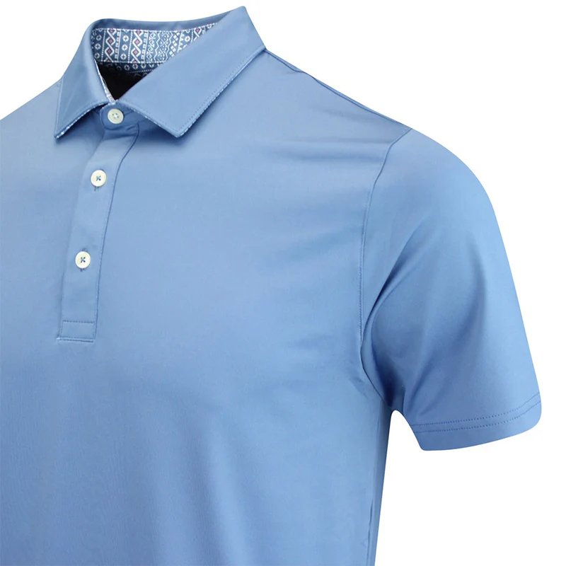 PUMA Fair Isle Trim Men's Polo (Blue Horizon) - Image 4
