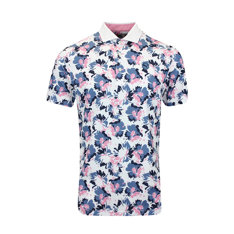 PUMA Pique Borrego Men's Polo (White/Blue)