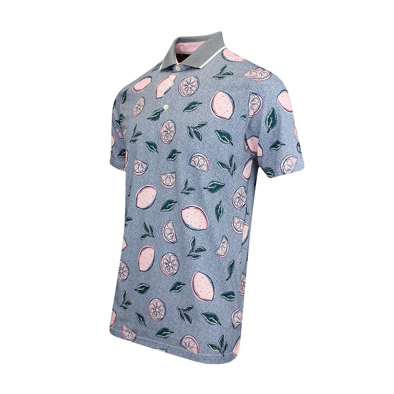 PUMA x Arnold Palmer Pink Lemonade Men's Polo (Deep Navy) - Image 3