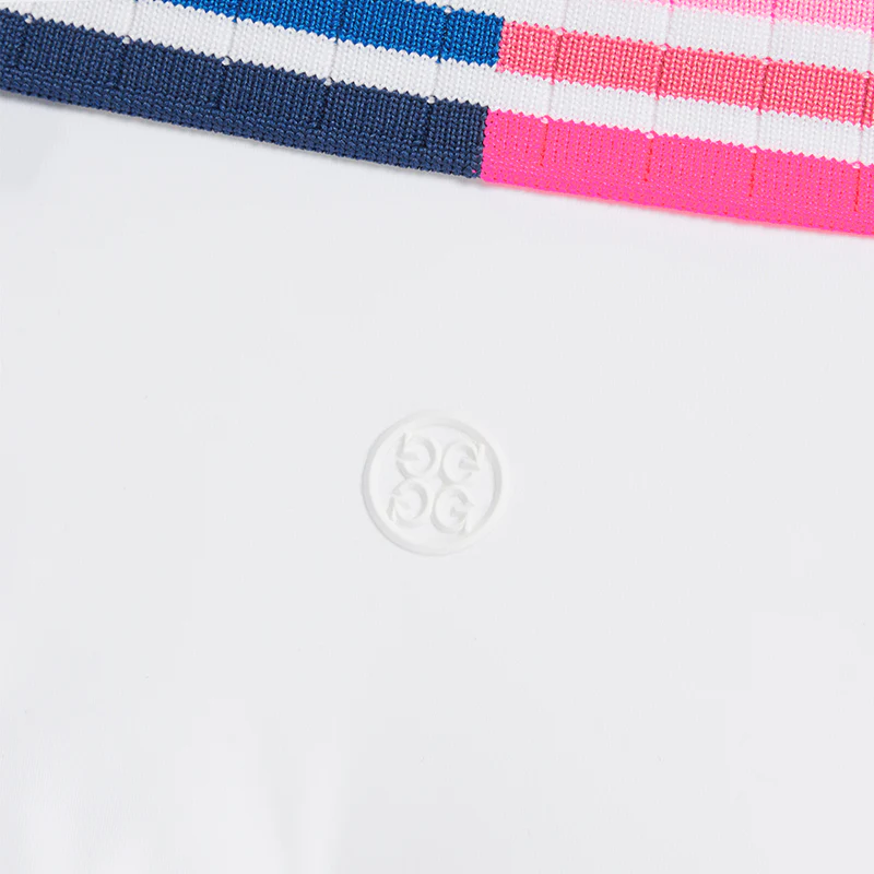 GFORE Pleated Contrast Collar Silky Tech Nylon Women's Polo (Snow) - Image 4