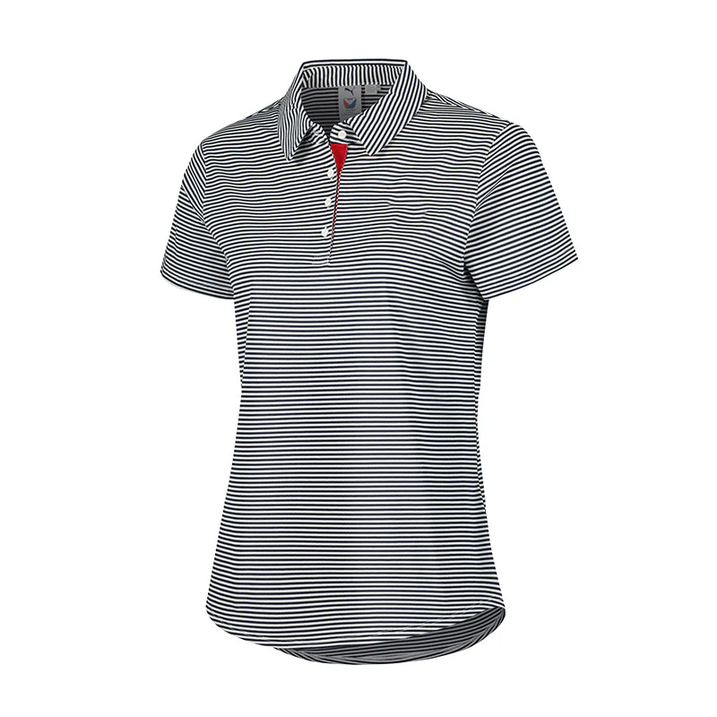 PUMA Volition Pique Stripe Women's Polo (Navy/White)
