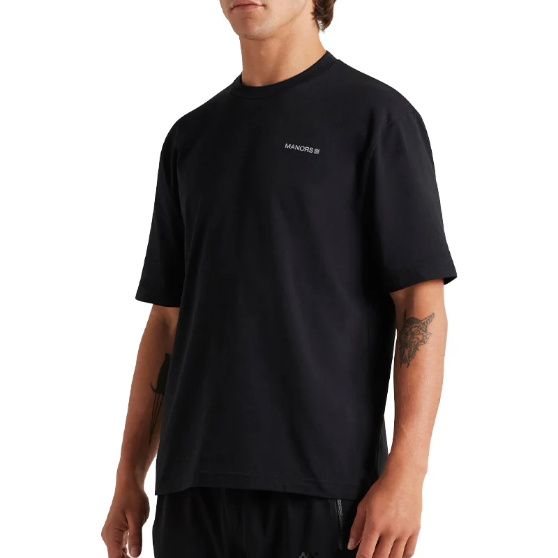 MANORS Logo Men?s T-Shirt (Black) - Image 4