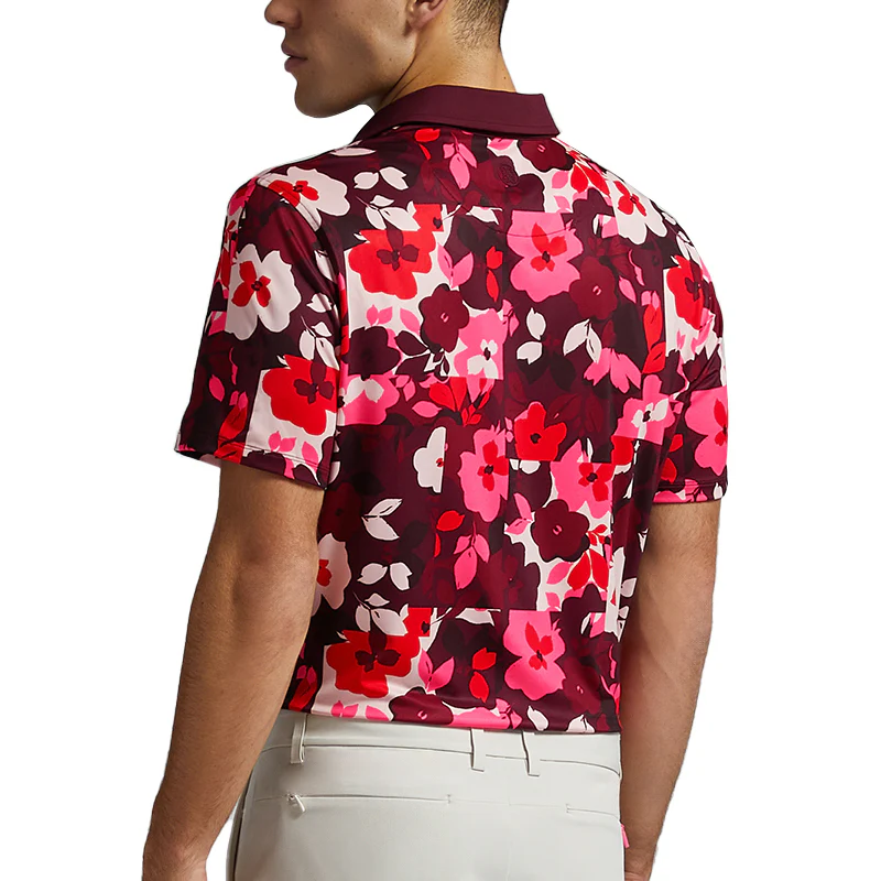 GFORE Patchwork Floral Tech Jersey Men's Polo (Port) - Image 2