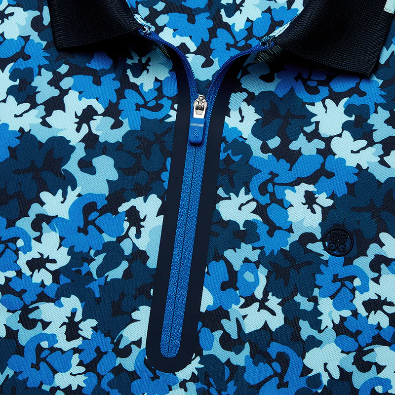 GFORE Camo Floral Tech Pique Quarter Zip Women's Polo (Twilight) - Image 4