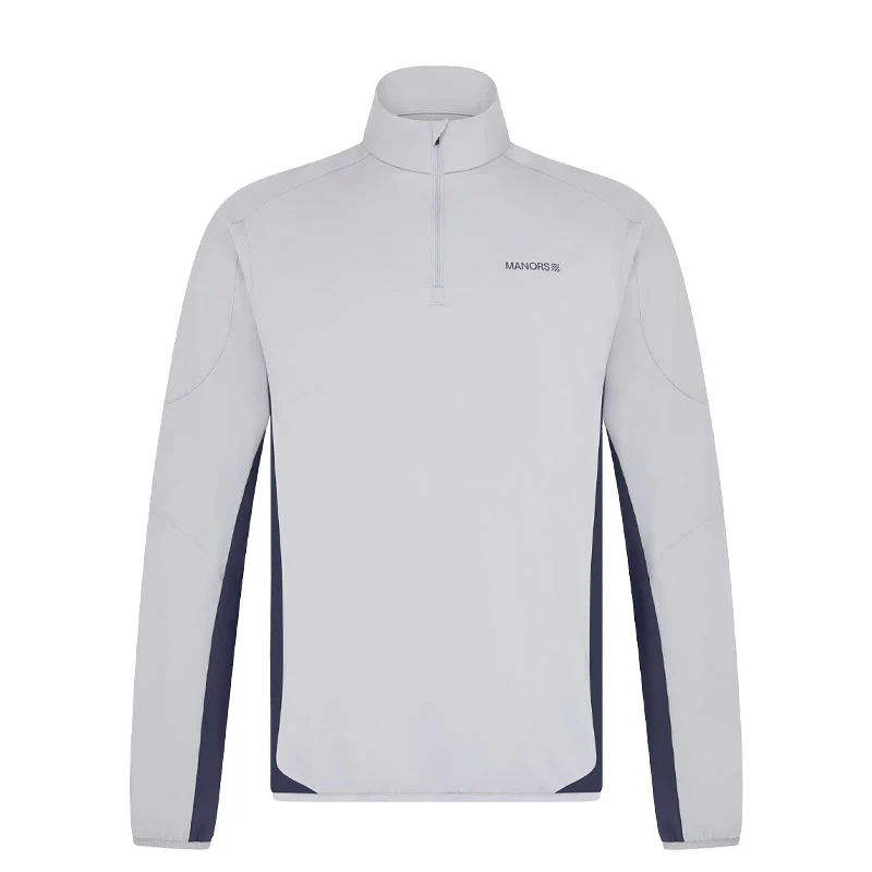 MANORS Frontier Men's Quarter Zip Polo (Light Blue)