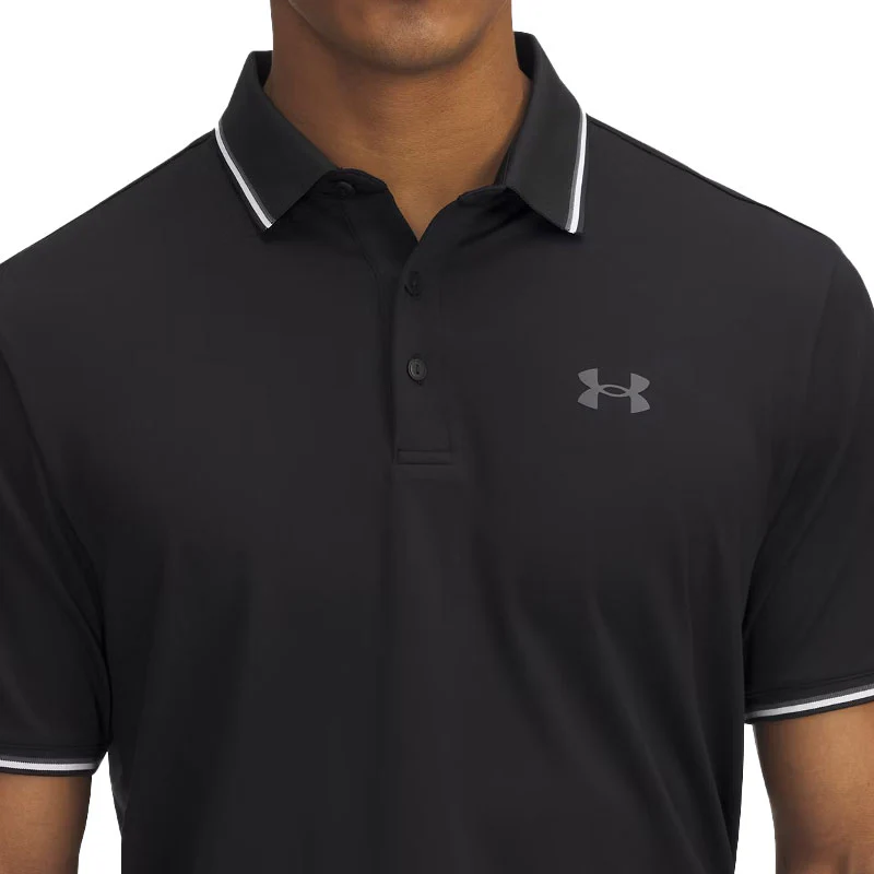 UNDER ARMOUR Playoff 3.0 Rib Men's Polo (Black/White) - Image 3