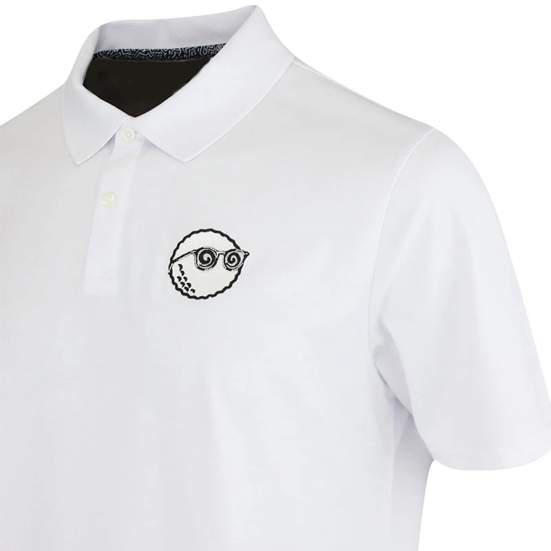 MALBON GOLF x Keith Haring Performance Pique Men's Polo (White) - Image 4