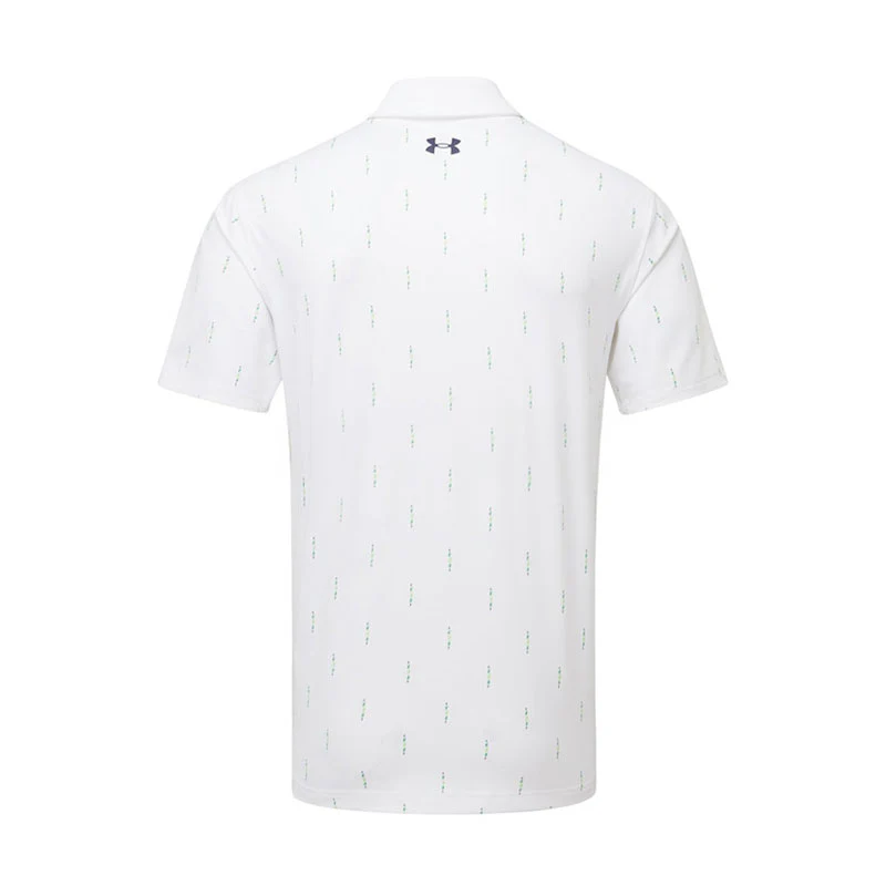 UNDER ARMOUR T2G Printed (2025) Men's Polo (White/Navy) - Image 2