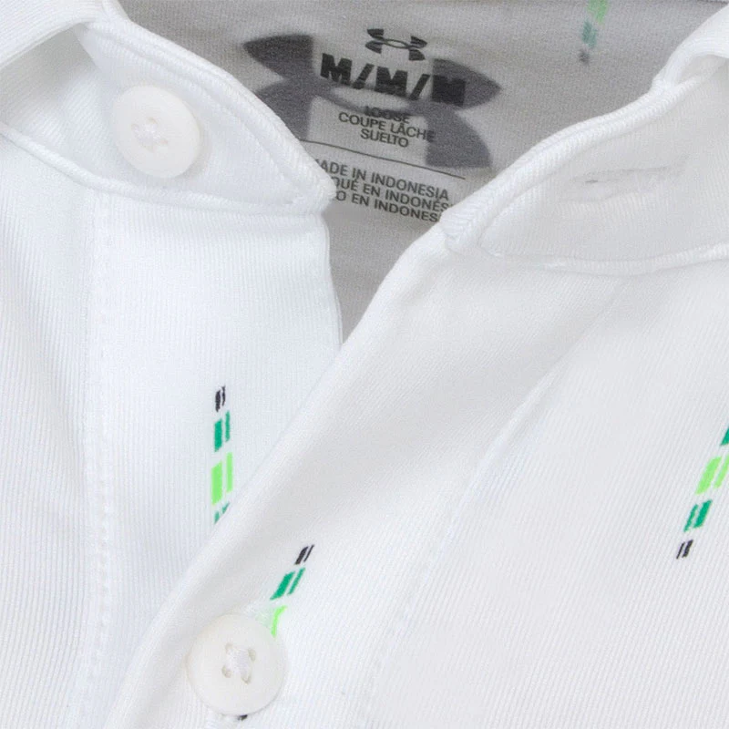 UNDER ARMOUR T2G Printed (2025) Men's Polo (White/Navy) - Image 3