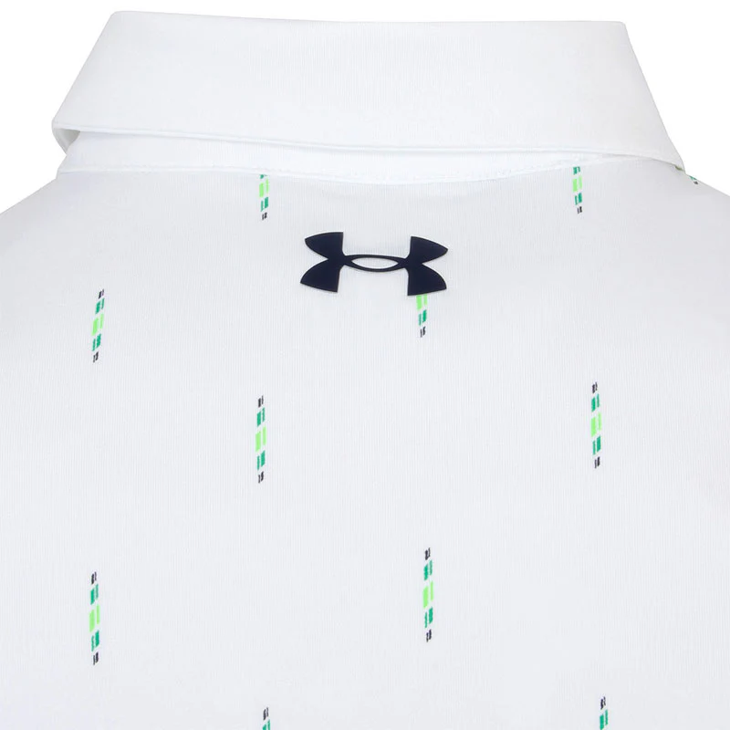 UNDER ARMOUR T2G Printed (2025) Men's Polo (White/Navy) - Image 4