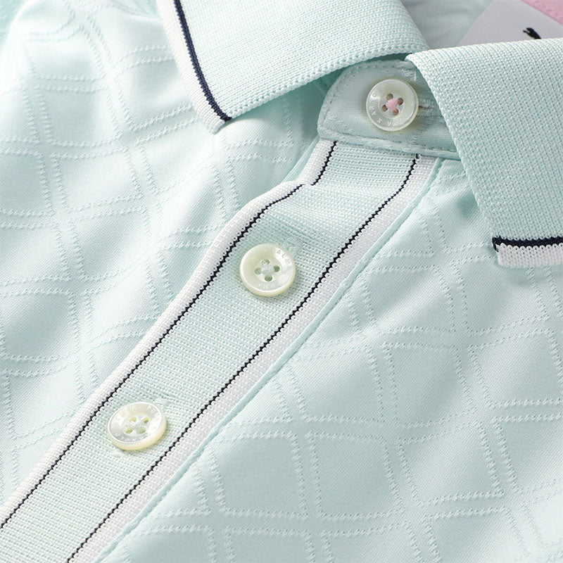 PUMA x Arnold Palmer Tipped Jaquard Men's Polo (Peaceful Blue) - Image 3