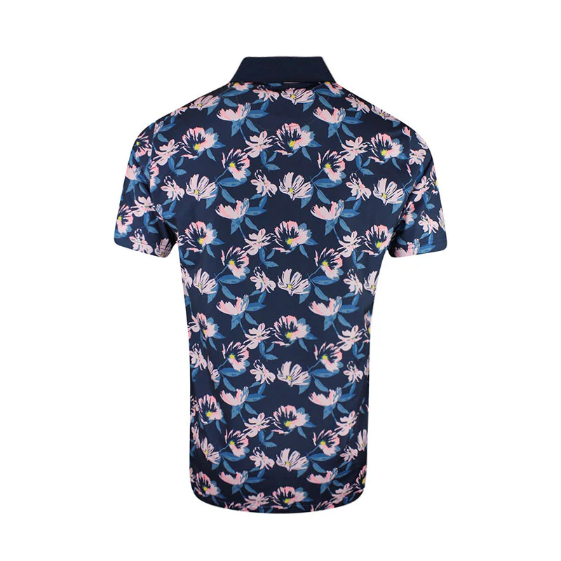 PUMA x Arnold Palmer Spring Florals Men's Polo (Navy/Pink) - Image 2