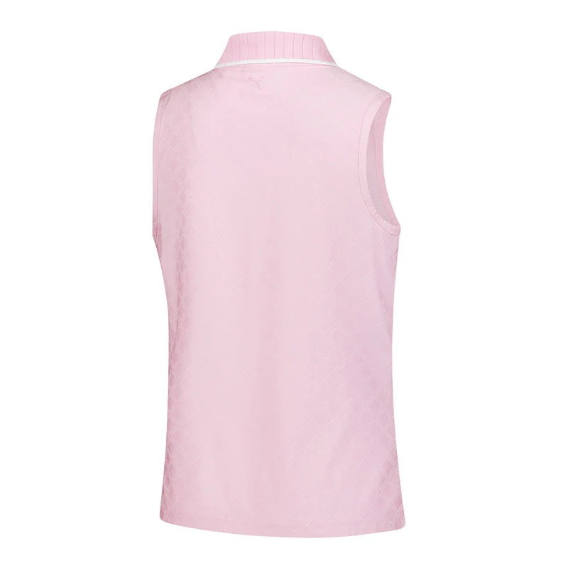 PUMA x Arnold Palmer Jacquard Women's Sleeveless Polo (Pale Pink) - Image 2