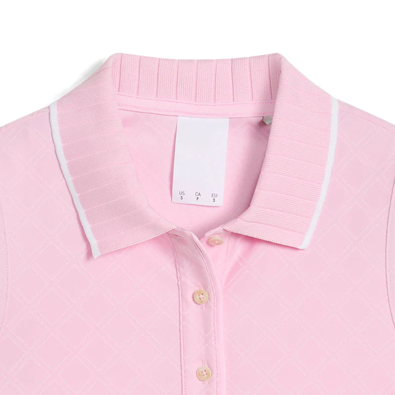 PUMA x Arnold Palmer Jacquard Women's Sleeveless Polo (Pale Pink) - Image 3