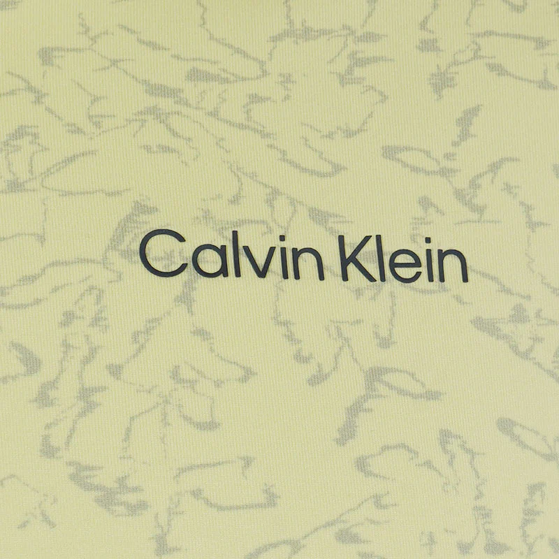 CALVIN KLEIN Abstract Watercolour Printed Men's Polo (Lemon) - Image 4