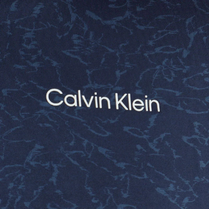 CALVIN KLEIN Abstract Watercolour Printed Men's Polo (Navy) - Image 4