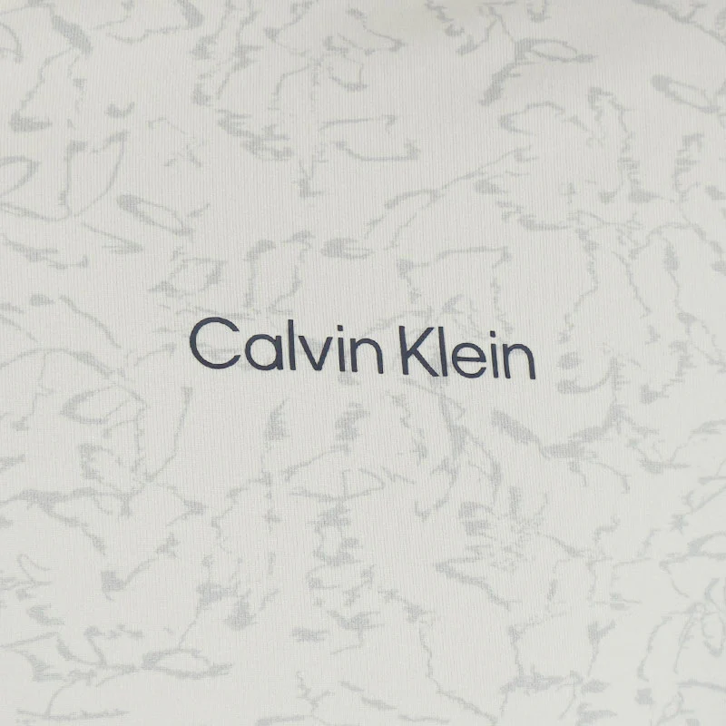 CALVIN KLEIN Abstract Watercolour Printed Men's Polo (Turtledove) - Image 4