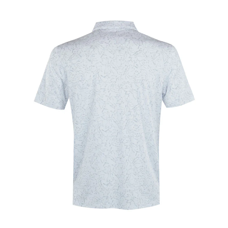 CALVIN KLEIN Abstract Watercolour Printed Men's Polo (White) - Image 2