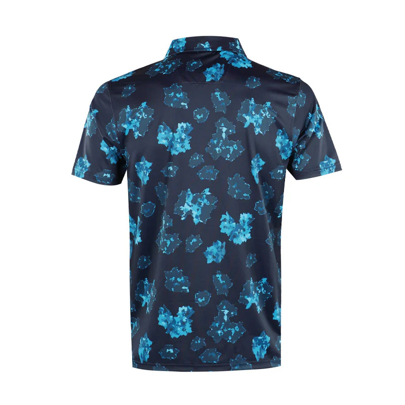 CALVIN KLEIN Cyber Floral Printed Men's Polo (Navy) - Image 2