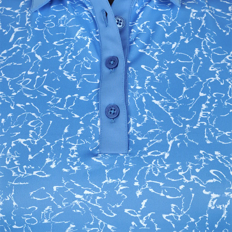CALVIN KLEIN Harmony Printed Women's Polo (Cornflower Blue) - Image 3
