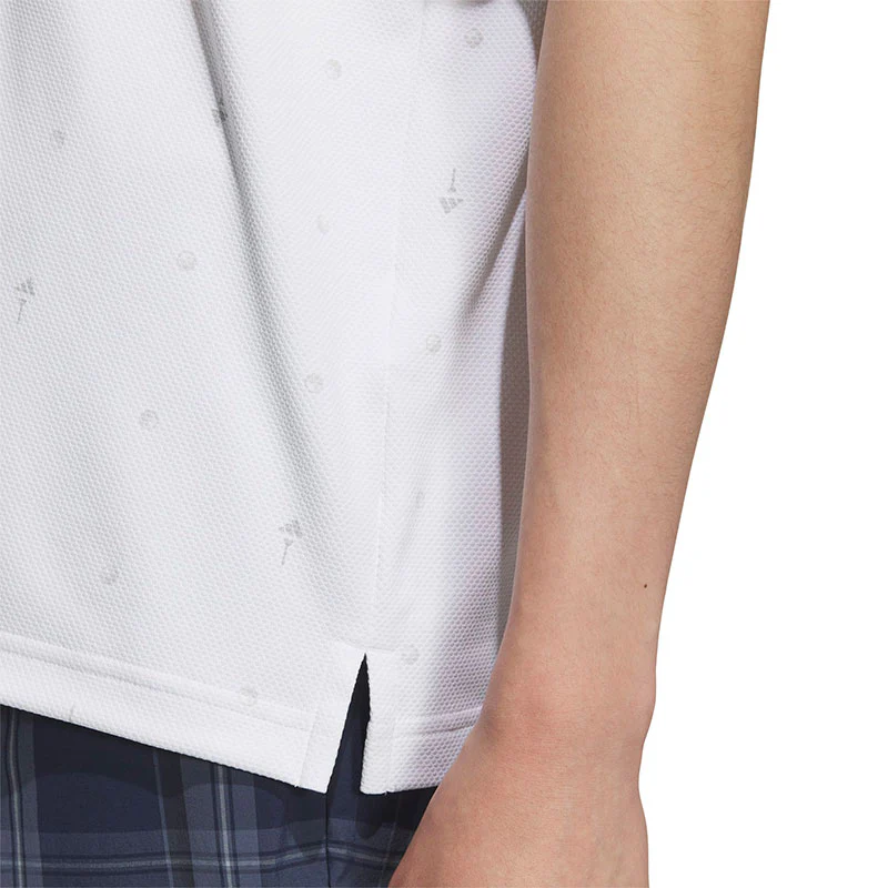 ADIDAS Playgreen Manogram Men's Polo (White) - Image 4