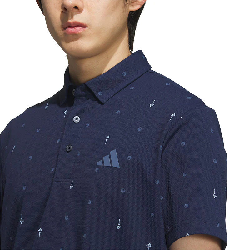 ADIDAS Playgreen Manogram Men's Polo (Navy) - Image 3