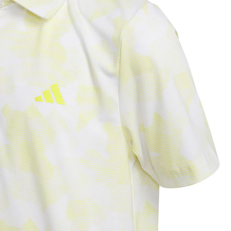 ADIDAS Printed Scripted Boy's Polo (White/Yellow) - Image 3