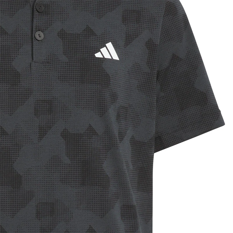 ADIDAS Printed Scripted Boy's Polo (Carbon/Black) - Image 3