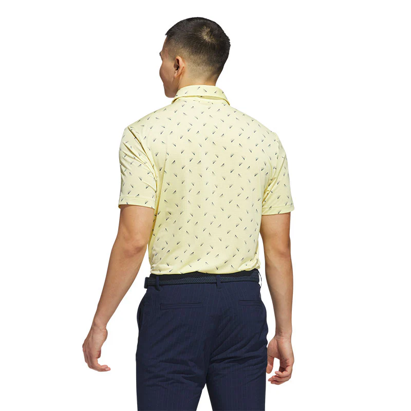 ADIDAS Ultimate365 Printed Mesh Men's Polo (Yellow) - Image 2