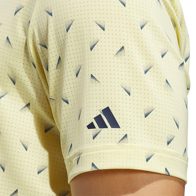 ADIDAS Ultimate365 Printed Mesh Men's Polo (Yellow) - Image 4