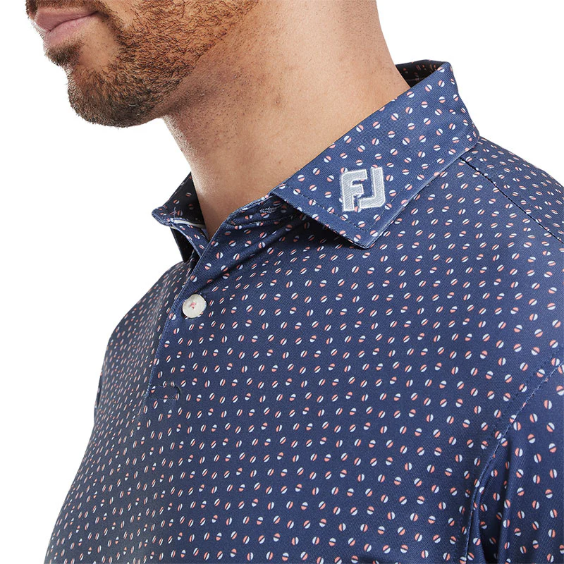 FOOTJOY Bounce Lisle Men's Polo (Blue) - Image 3