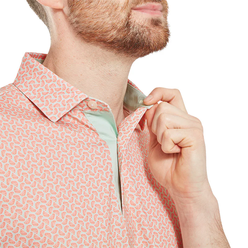FOOTJOY Citrus Lisle Men's Polo (Orange) - Image 3