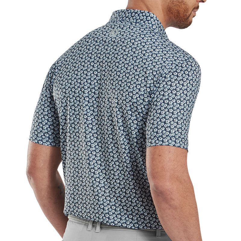FOOTJOY Floral Sketch Lisle Men's Polo (Navy) - Image 4