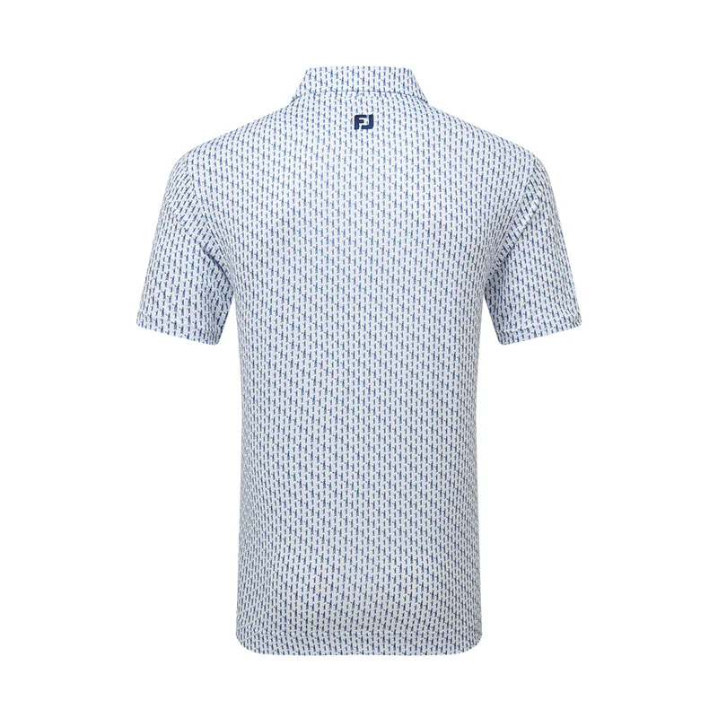 FOOTJOY Figure Print Lisle Men's Polo (Navy) - Image 2