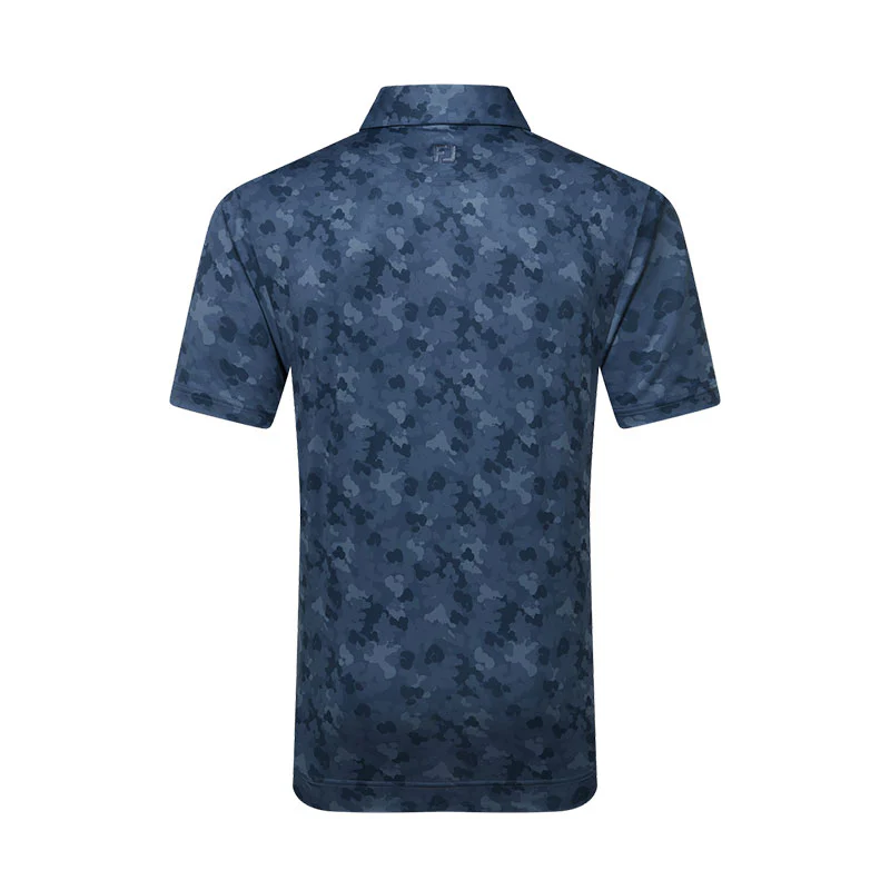 FOOTJOY Leaf Camo Lisle Men's Polo (Blue) - Image 2