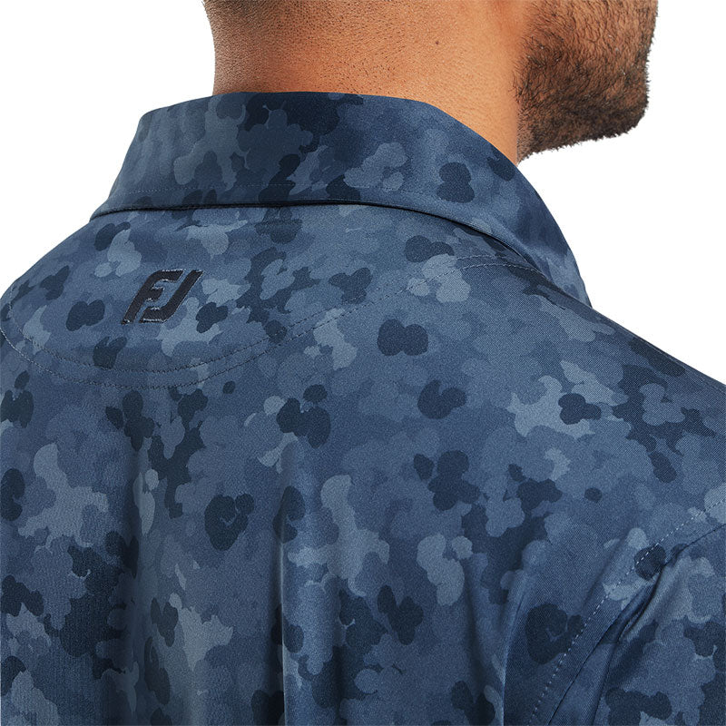 FOOTJOY Leaf Camo Lisle Men's Polo (Blue) - Image 4