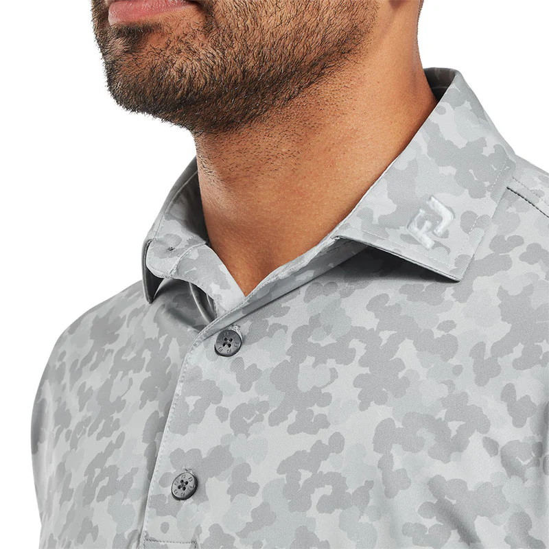 FOOTJOY Leaf Camo Lisle Men's Polo (Grey) - Image 3