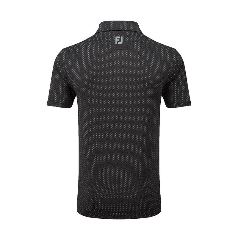 FOOTJOY Stretch Lisle Dot Print Men's Polo (Black) - Image 2